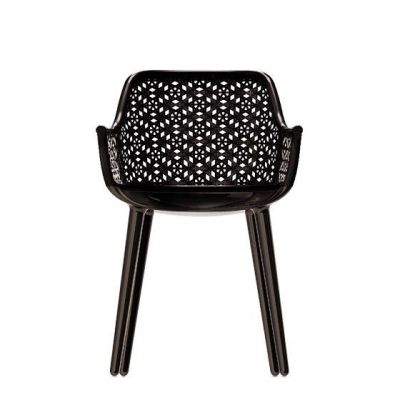 MAGIS - FAUTEUIL ELEGANT CYBORG - Osier noir - pieds noir brillant