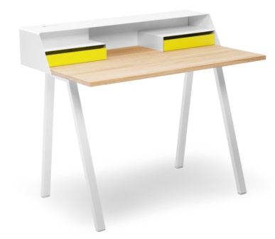 BUREAU PS04 - Plateau ch�ne - 2 tiroirs