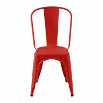 Cette chaise Tolix est le model A. Présenté ici dans un rouge piment mat très profond.