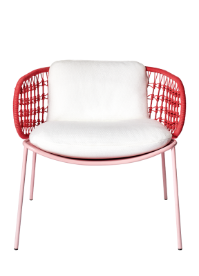 Fauteuil bas Emilie et son coussin d\'assise - Structure acqua Corde verde coussin 5077 - Castil