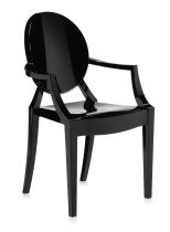 Lot de 2 fauteuils Louis Ghost - Kartell - Noir brillant