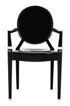 Lot de 2 fauteuils Louis Ghost - Kartell - Noir brillant