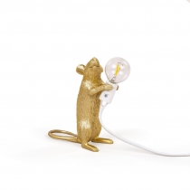 Lampe Mouse - Souris debout doré - Seletti