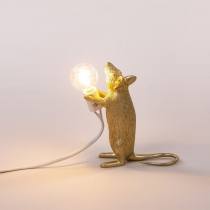Lampe Mouse - Souris debout doré - Seletti