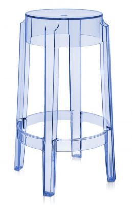 Lot de 2 tabourets Charles Ghost H65 - Kartell - Bleu