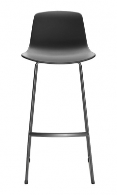 TABOURET LOTTUS PIED LUGE H75 - Blanc pied blanc laqu�