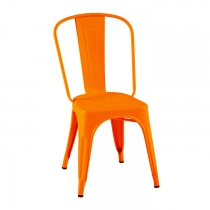 Chaise orange potiron tolix. Cette chaise est typique industriel. Elle est ici présenté dans sa finition mat texturé.
